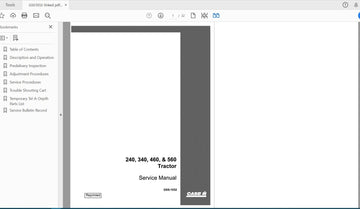 CASE IH TRACTOR 240,340,460,560 SERVICE MANUAL GSS-1032