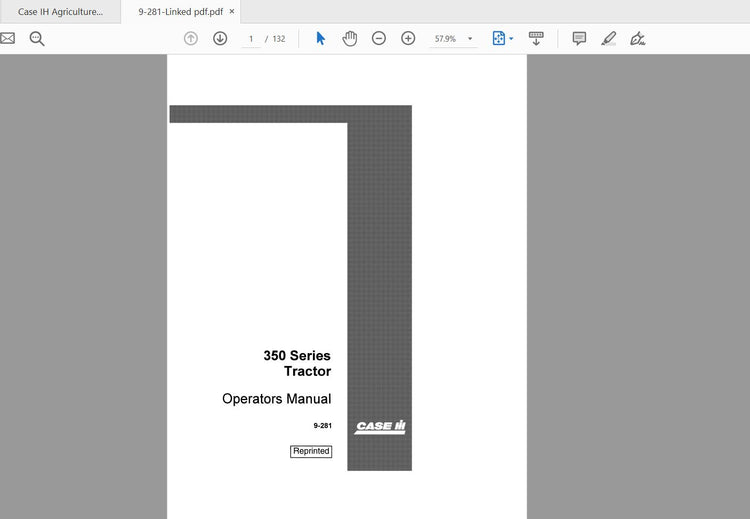 CASE IH Tractor 350 Series Operator’s Manual 9-281 PDF File