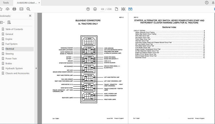 CASE IH TRACTOR 385,395,485,495 COMPLETE SERVICE MANUAL 8-85053R0 - PDF FILE