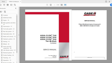 CASE IH TRACTOR AXIAL-FLOW 7240, AXIAL-FLOW 8240, AXIAL-FLOW 9240 TIER 4B FINAL COMBINE SERVICE 47800118