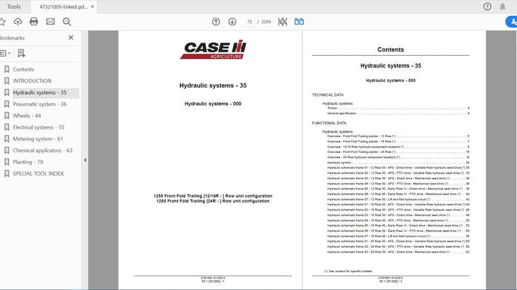CASE IH TRACTOR COMPLETE – EARLY RISER 1255 FRONT FOLD TRAILING PLANTER SERVICE MANUAL 47521009 - PDF FILE