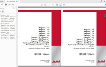 CASE IH TRACTOR MAGNUM 250 – 380, MAGNUM 310 – 380 ROWTRAC CVT – PST TRACTOR TIER 4B SERVICE MANUAL 48115455