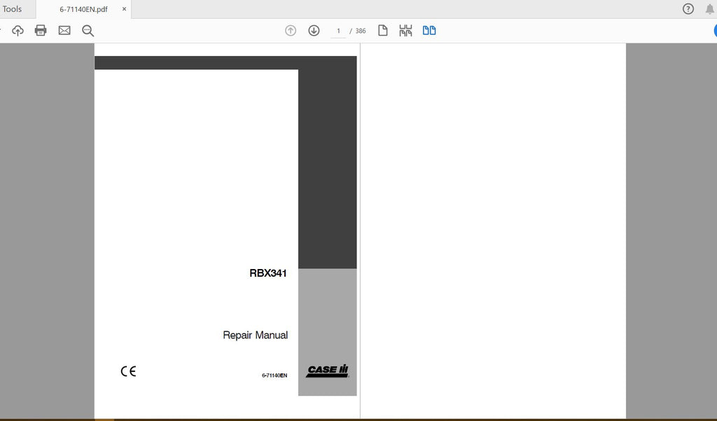 CASE IH TRACTOR RBX341 SERVICE MANUAL 6-71140EN - PDF FILE