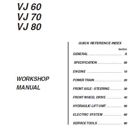 CASE IH VJ60, VJ70, VJ80 TRACTOR SERVICE REPAIR MANUAL - PDF FILE