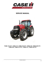 CASE PUMA 170, 185, 200, 215, 230 CVT TRACTOR SERVICE MANUAL 84476208A - PDF FILE