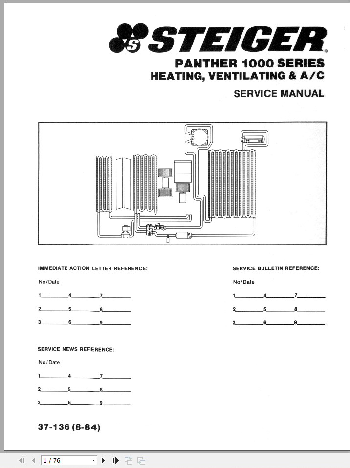 CASE Steiger Panther 1000 Series Heating, Ventilating & AC Service Manual 37-136 – PDF File