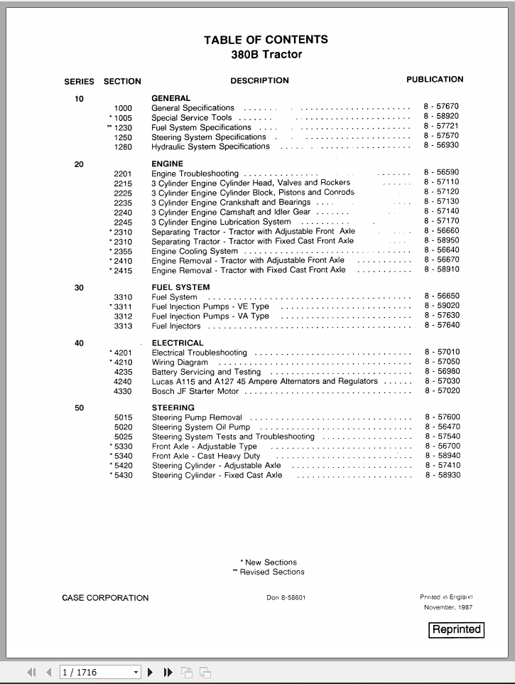 CASE TRACTOR 380B SERVICE MANUAL 8-57691 - PDF FILE