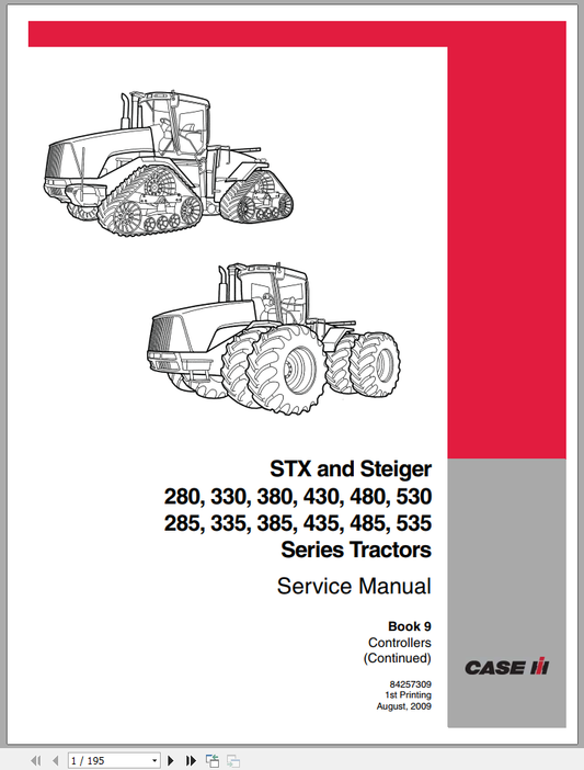 Case STX280, STX330, STX380, STX430, STX480 & STX530 Tractor Service Manual PDF