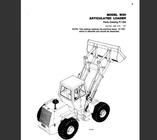 CASE W20 ARTICULATED LOADER PARTS CATALOG MANUAL - PFD FILE