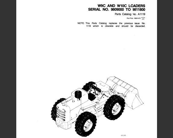 CASE W9C , W10C LOADERS PARTS CATALOG MANUAL - PFD FILE