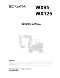 CASE WX95, WX125 EXCAVATOR SERVICE MANUAL 9-91370 EN - PDF FILE