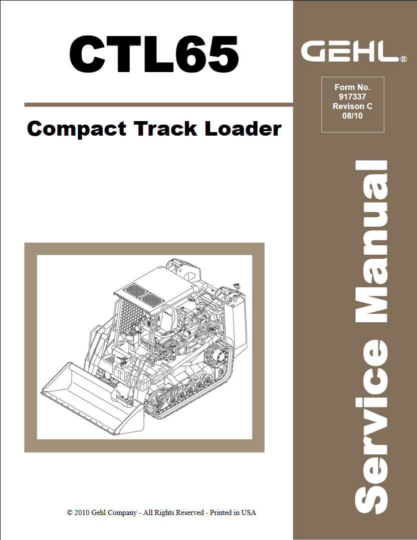 Gehl CTL65 Compact Track Loader Service Repair Manual PDF – Manual 917337