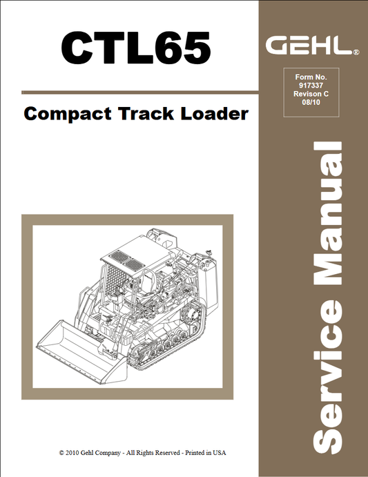 Gehl CTL65 Compact Track Loader Service Repair Manual PDF – Manual 917337