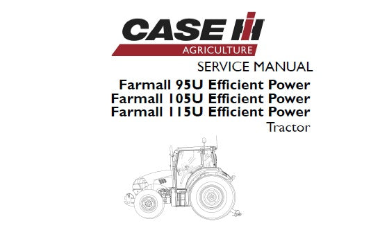 Case IH Farmall 95U, 105U, 115U Efficient Power Tractor Service Repair Manual - PDF File Download