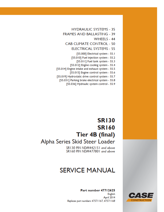 Case Alpha Series Skid Steer Loader SR130_SR160 Tier 4B Electric Schematic Service Manual PDF