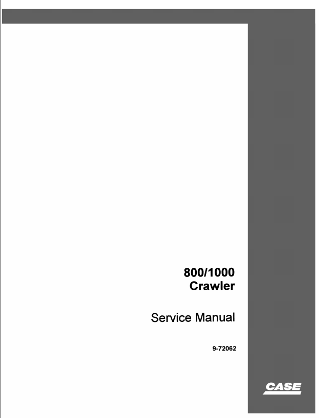 Case Crawler 800-1000 Service Manual PDF