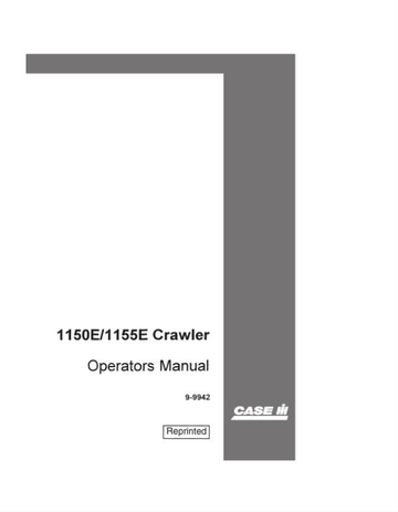 Case Crawler Dozer 1150E, 1155E Operator