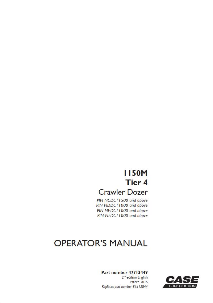 Case Crawler Dozer 1150M Operator Manual PDF