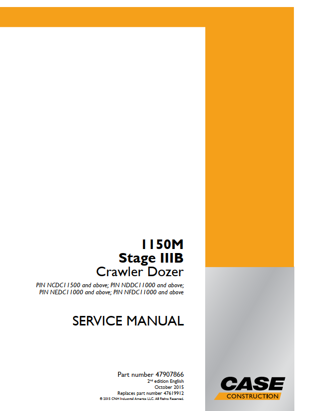 Case Crawler Dozer 1150M Stage IIIB Service Manual PDF – Complete Repair & Maintenance Guide