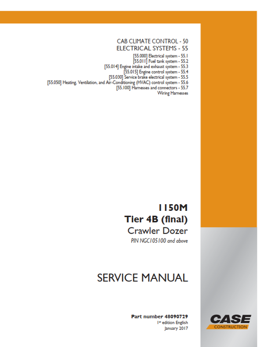Case 1150M Crawler Dozer Tier 4 Service Manual PDF