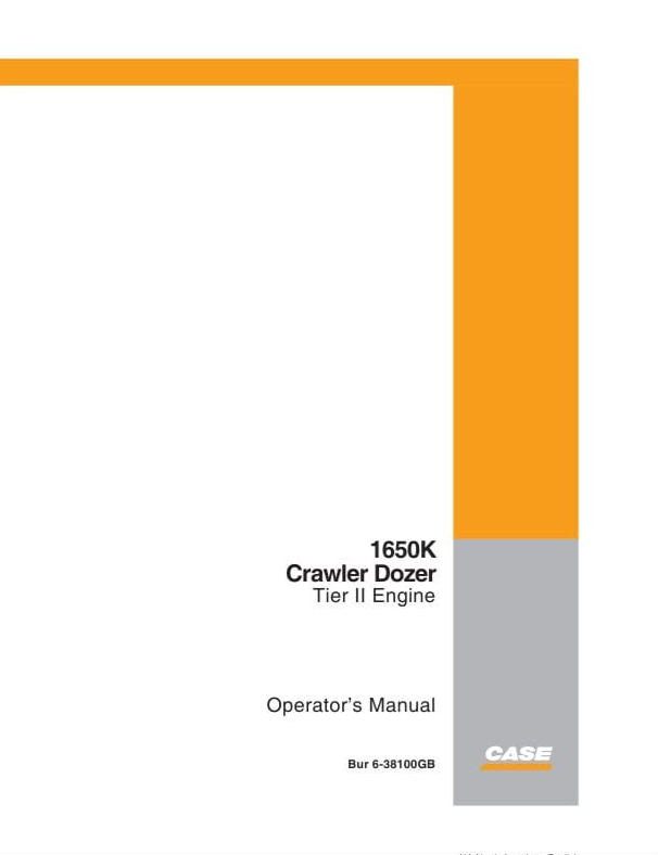 Case Crawler Dozer 1650K Tier 2 Operator Manual PDF