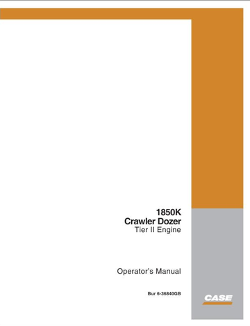 Case Crawler Dozer 1850K Tier 2 Operator