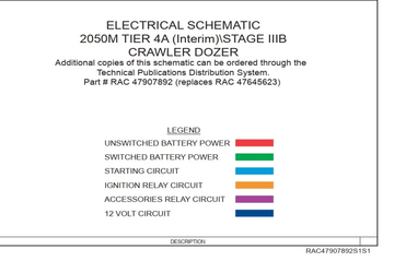 Case Crawler Dozer 2050M Tier 4A Stage IIIB Electrical Schematic