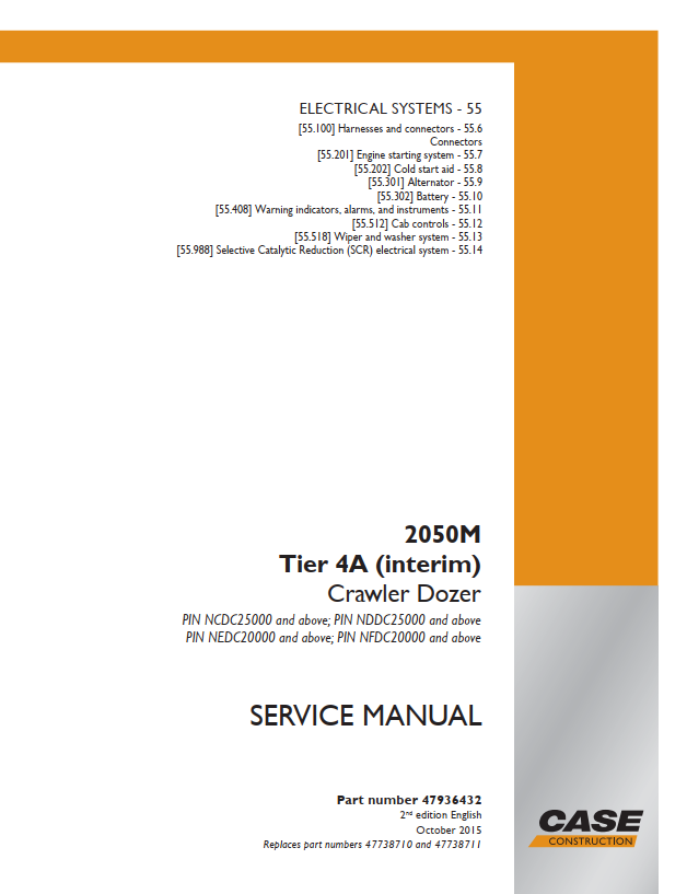 Case Crawler Dozer 2050M Tier 4 (Interim) Service Manual PDF