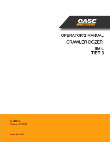 Case Crawler Dozer 650L Tier 3 Operator