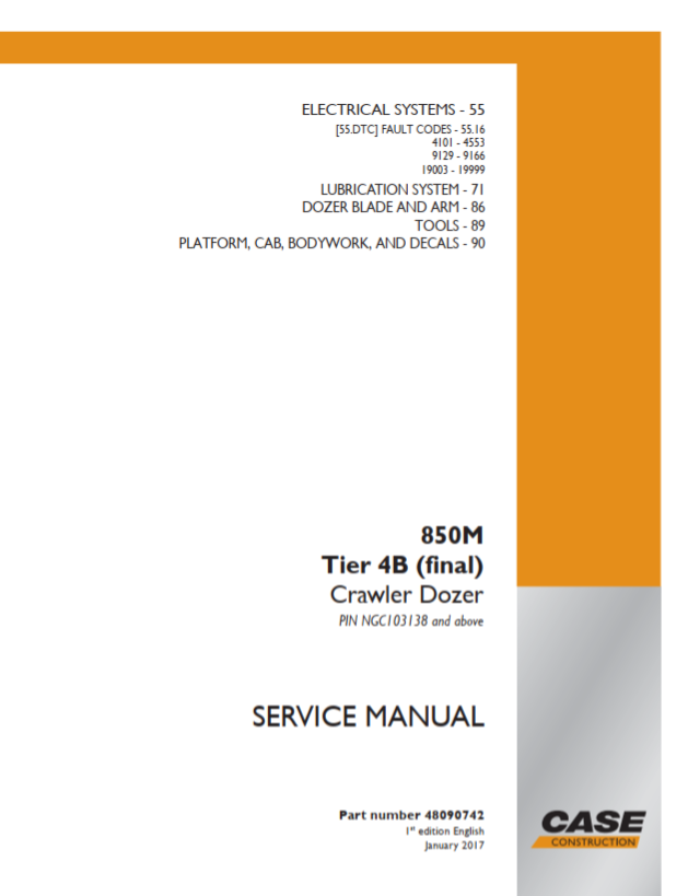 Case Crawler Dozer 850M Tier 4 (Final) Service Manual PDF