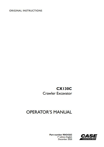 Case Crawler Excavator CX130C Operator