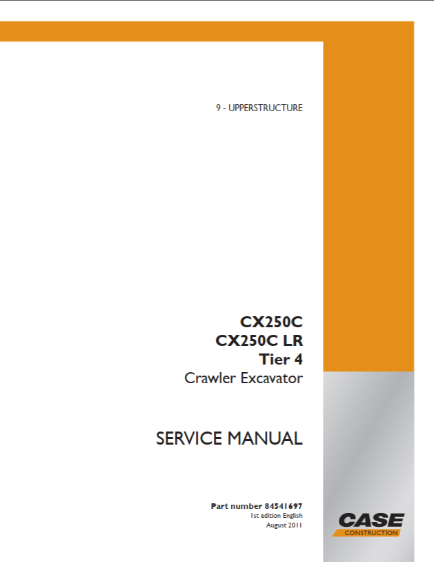 Case CX2250C LR Tier 4 Crawler Excavator Service Manual PDF