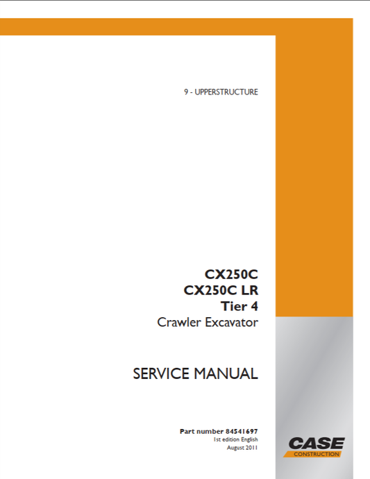 Case CX2250C LR Tier 4 Crawler Excavator Service Manual PDF