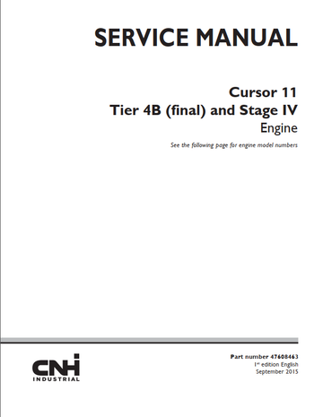Case Engine CNH CURSOR 11 Tier 4B (Final) Stage IIIB Service