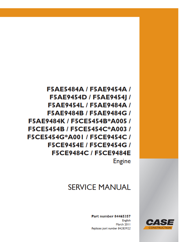 Case Engine CNH F5AE, F5CE Service Manual PDF