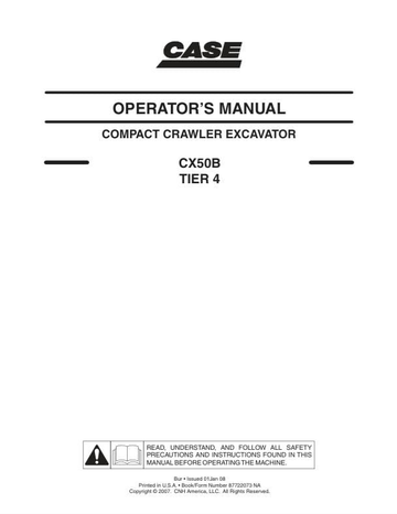 Case Excavator CX50B Tier 4 Operator