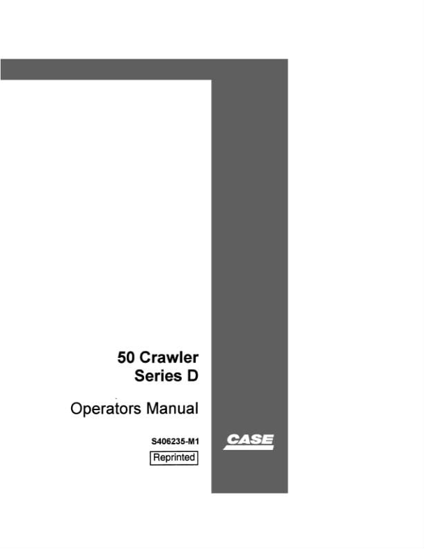 Case Excavator Series D 50 Operator Manual PDF