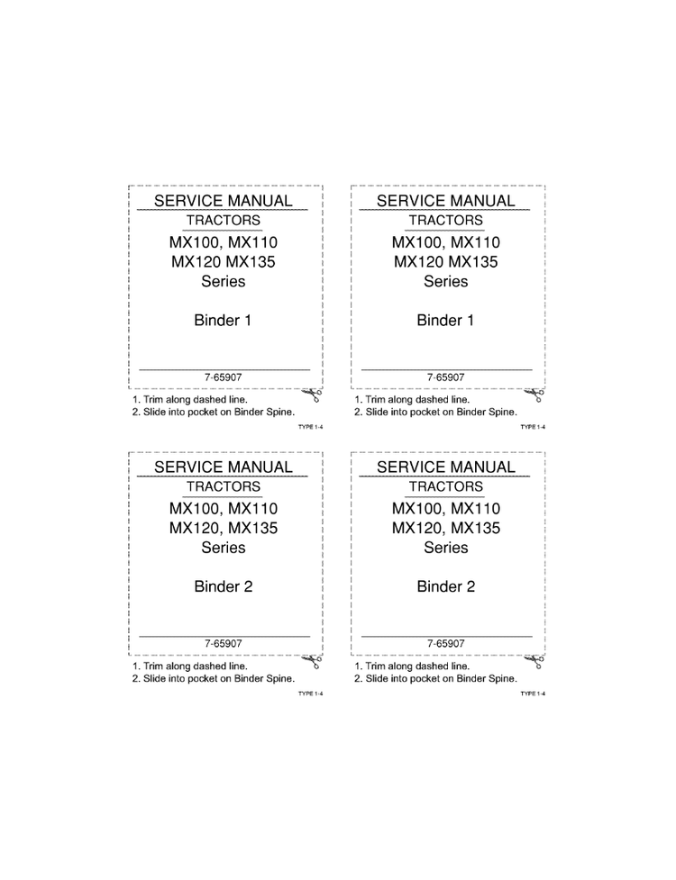Case IH MX100, MX110, MX120, MX135 Series Tractor Service Repair Manual 7-65907