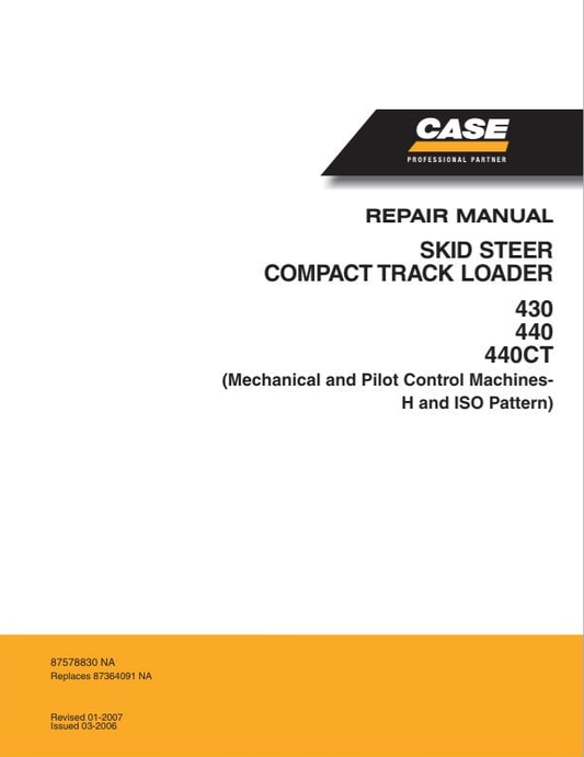 Case Loader 430, 440 & 440CT Repair Manual PDF – Service Guide