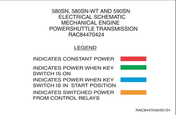 Case Loader Backhoe 580SN, 580SN-WT, 590SN Electrical Schematic