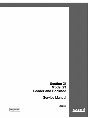 Case Loader & Backhoe Section 11 Model 23 Service