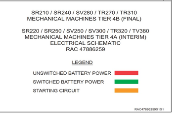 Case Loader SR210 to TV380 Electrical Schematic