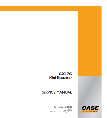 Case Mini Excavator CX17C Service