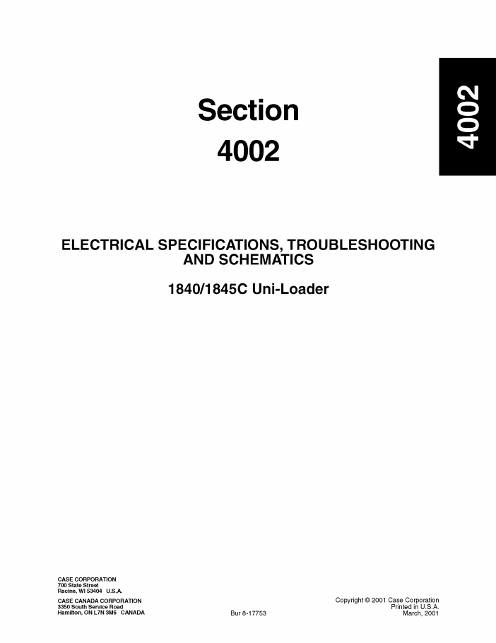 Case Skid Steer 1840 Service Manual PDF