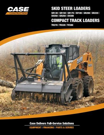 Case Skid Steer Loader SR130 to TR320 TV380 Service
