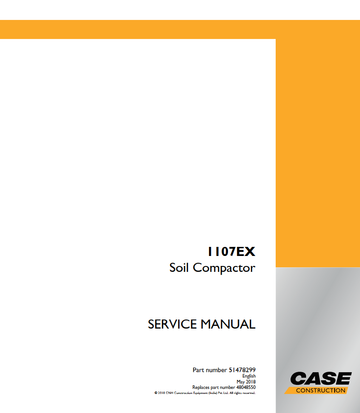 Case Soil Compactor 1107EX Service