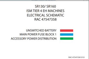 Case Skid Steer Loader SR130 SR160 ISM Tier 4 Electrical Schematic