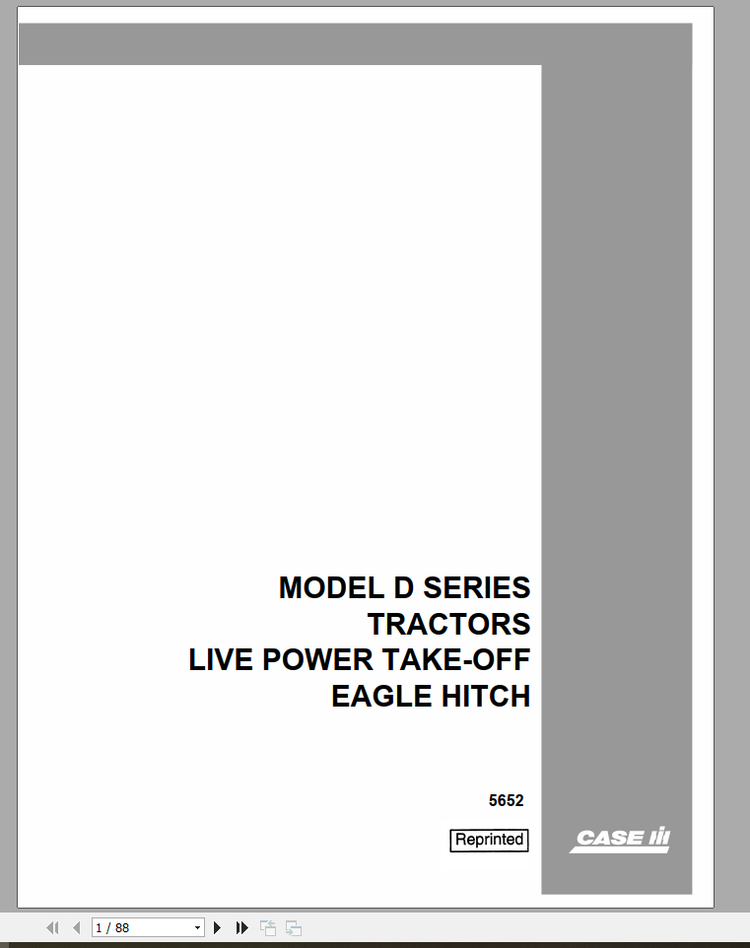 Case Tractor D Series PTO Service Manual (5652) PDF Download