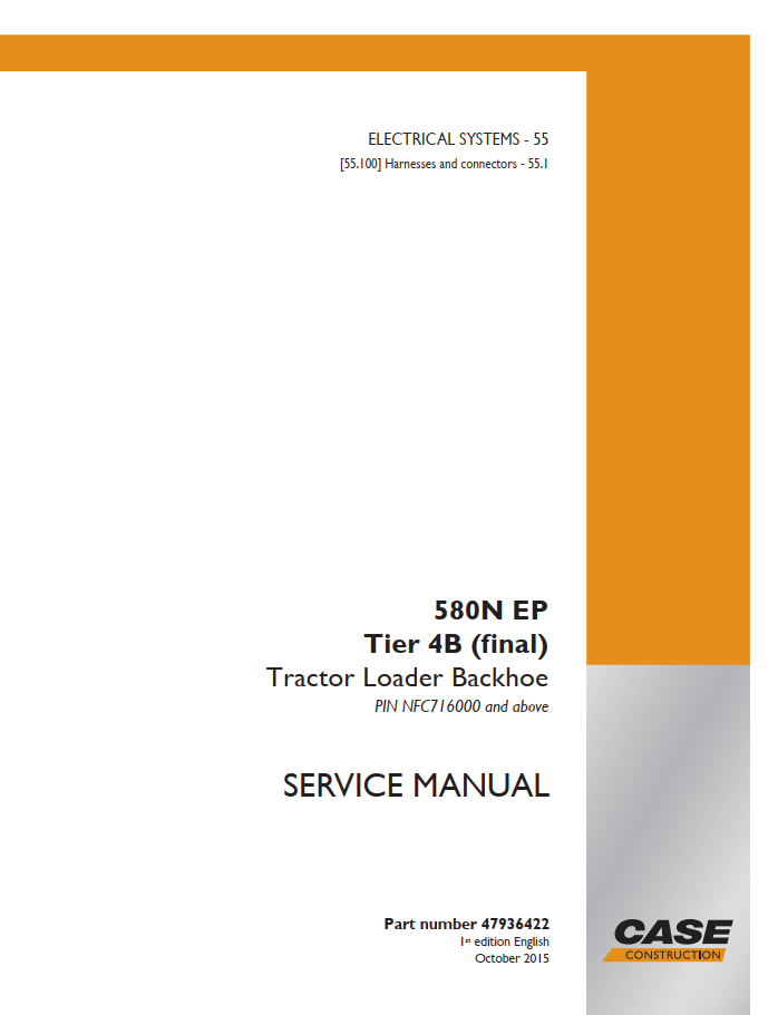 Case 570N EP Tier 4 Tractor Loader Backhoe Service Manual PDF