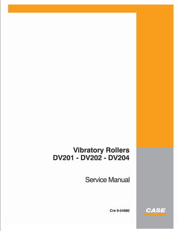 Case Vibratory Roller DV201, DV202, DV204 Service